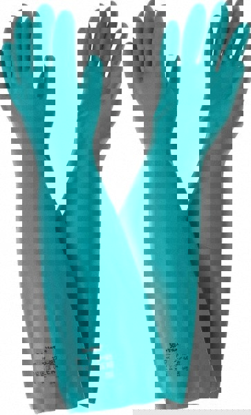 Series 37-185 Chemical Resistant Gloves: Size Small, 22.00 Thick, Nitrile, Nitrile, Unsupported,